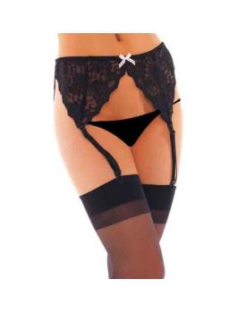 Black Suspenderbelt With Stockings And Bow